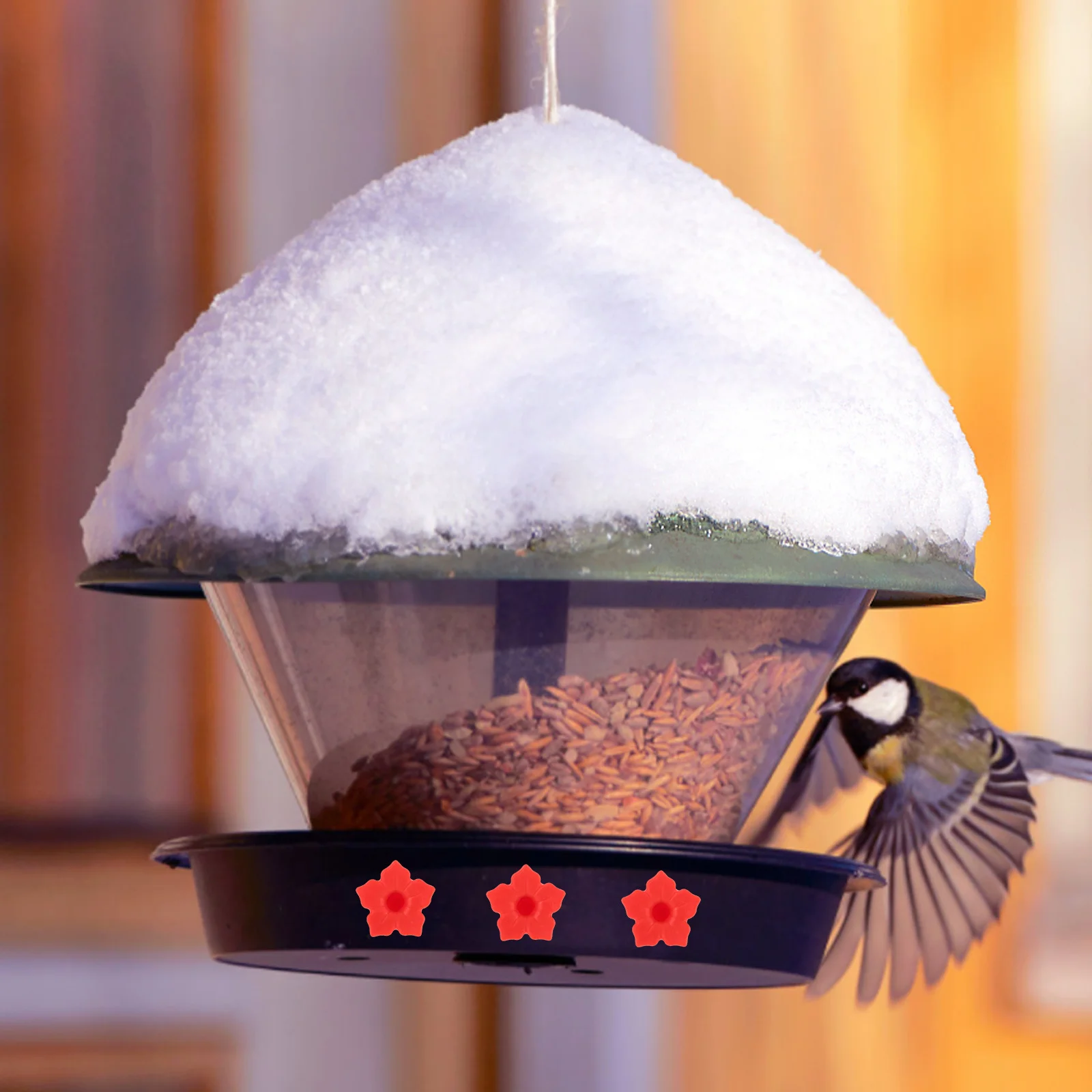 

10Pcs Replacement Flowers for Hummingbird Feeders Bright Decorative Plastic Flower Outdoor Bird Feeding Tool Parts