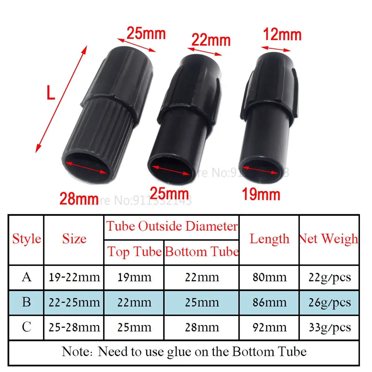 2pcs 19/22 22/25 25/28mm Plastic Telescopic Tube Connector Locator Lock Buckle Pipe Clamp Joint for RC Quadcopte DIY