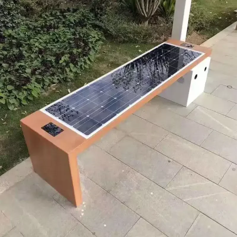 Wifi Charging Solar Panel Bench  Park Bench USB Smart Solar Bench
