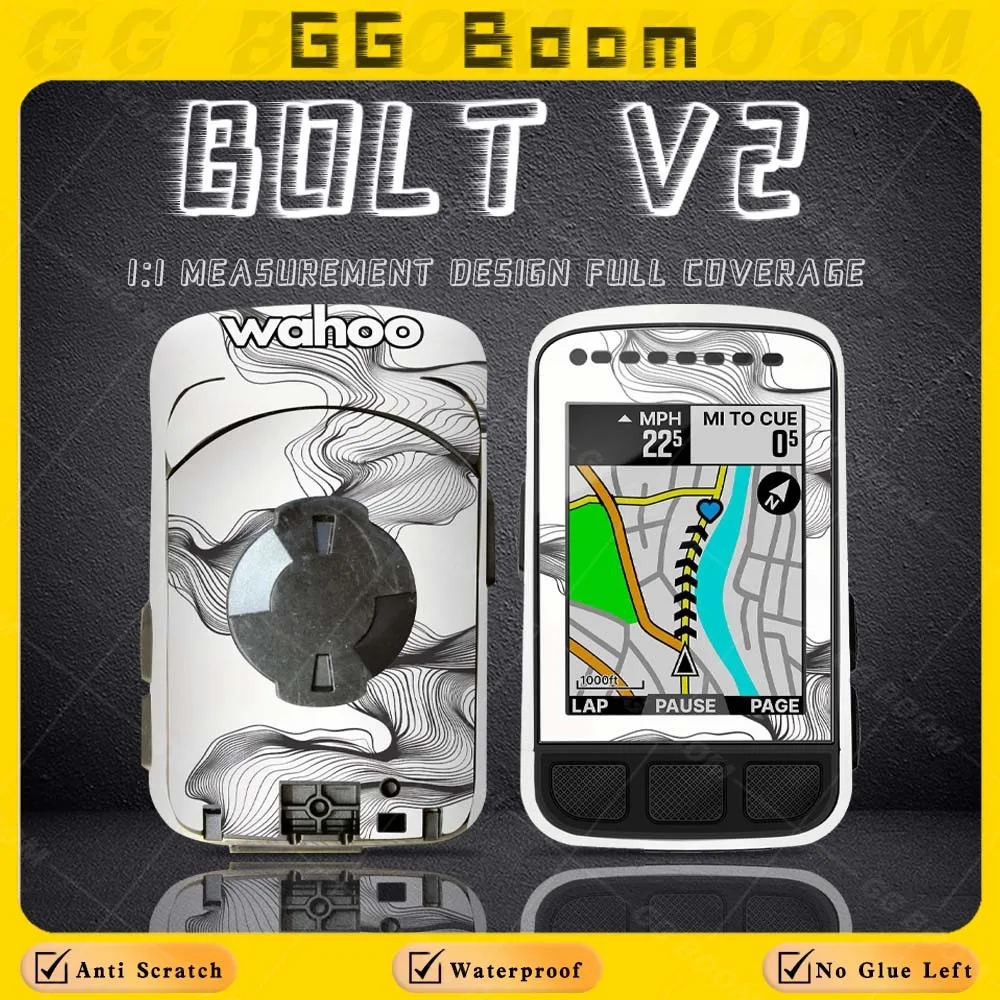 For Wahoo ELEMNT BOLT V2 Bycicle GPS Computer Accessories Sticker Shell Protector Case PVC Decal Waterproof Anti-Scratch