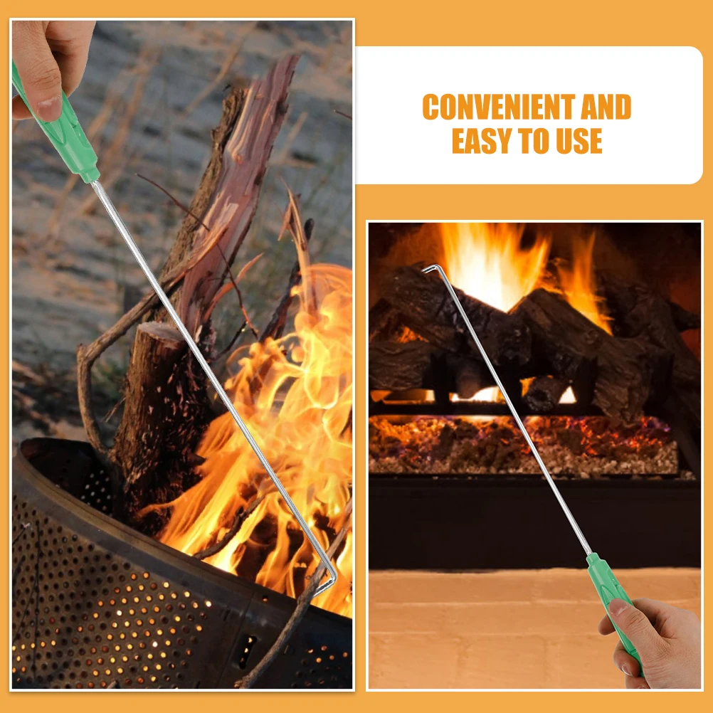 

2pcs Oven Rack with Green Handle 43cm Fire Pit Poker Tools for Camping Family Gatherings Stainless Steel Reusable