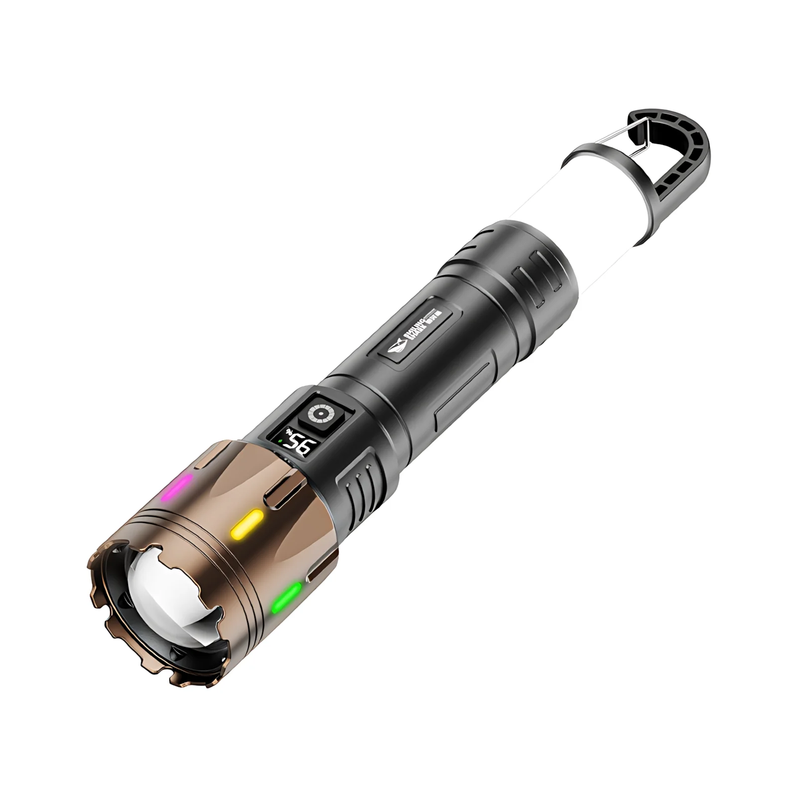 

Super Bright Zoomable LED Flashlight with Tail Hook Camping Lantern 5 Light Modes USB-C Rechargeable for Camping,Cycling,Fishing