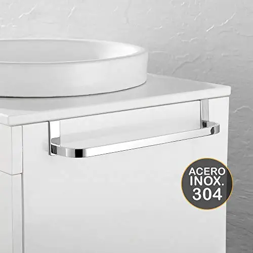 

Stainless Steel 36cm Cabinet-Mounted Towel Bar, Chrome Polished Finish, No-Drill Installation