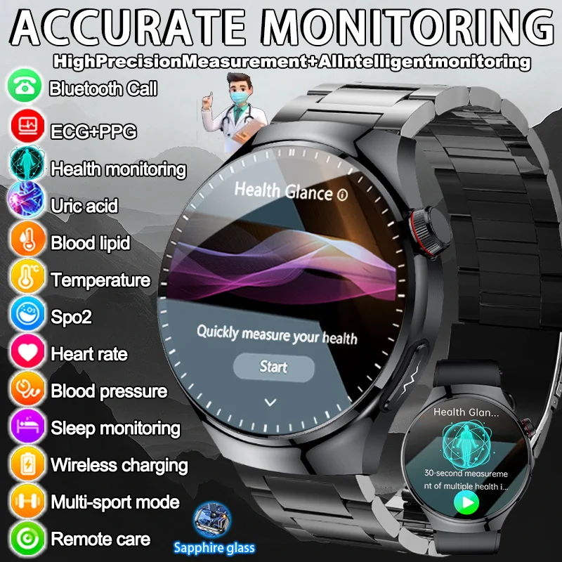 

2025 Новый микрофизический экзамен ЭКГ + PPG Смарт-часы для мужчин Три высоких мониторинга водонепроницаемые HD Bluetooth Call Health Smartwatch