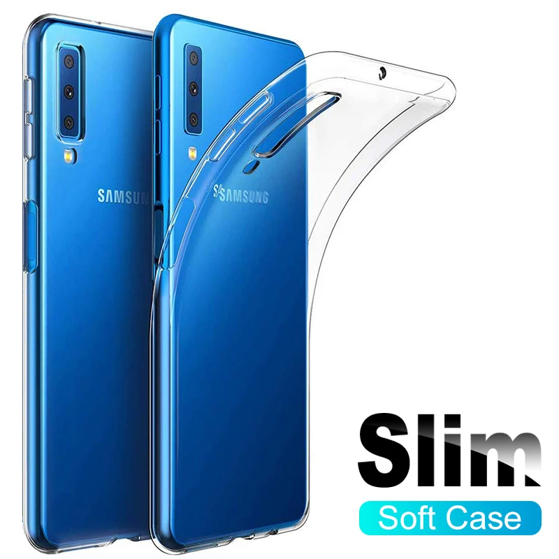Fundas Transparent TPU Phone Case For Samsung Galaxy A7 2018 A9 2018 Clear Cover