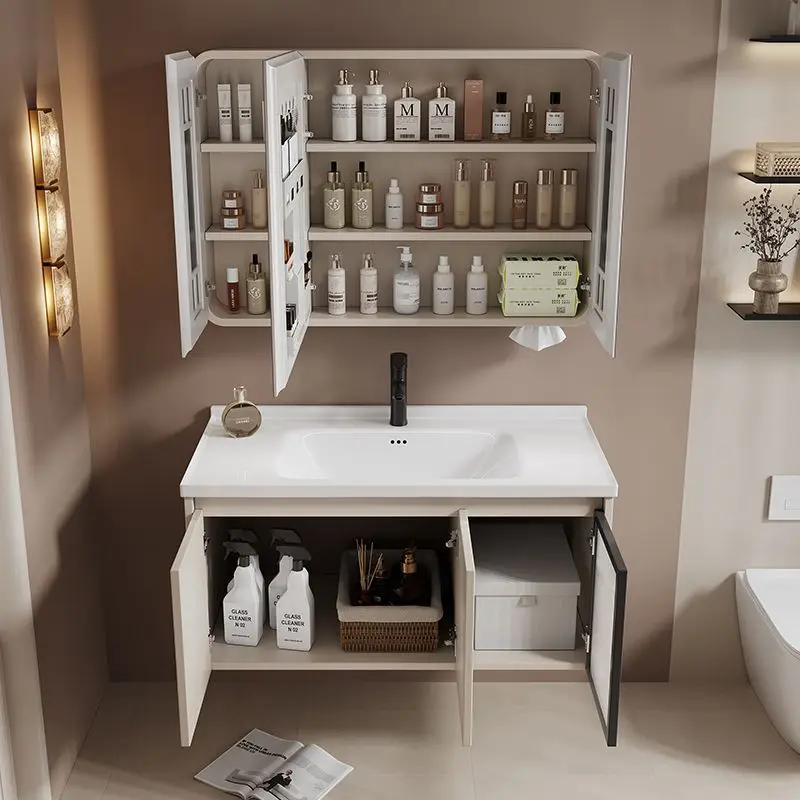 toilet-cream-space-bathroom-cabinet-washbasin-combination-ceramic-integrated-washbasin-washbasin-curved-smart-mirror