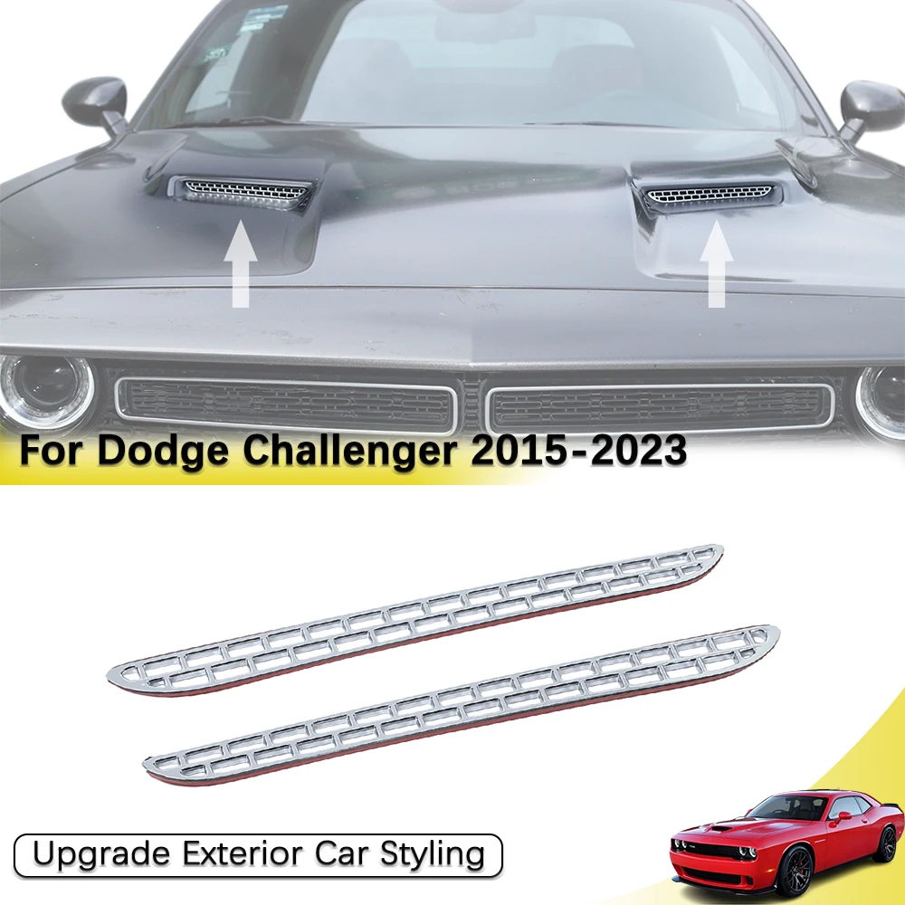 Hood Vent Grille Trim for Dodge Challenger 2015-2023 Hood Air Inlet Decoration Cover Exterior Styling Car Parts Accessories