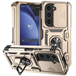 For Samsung Galaxy Z Fold 6 Fold 5 Case with Stand Kickstand Ring Magnetic and Camera Military Grade Shockproof Protective Cover