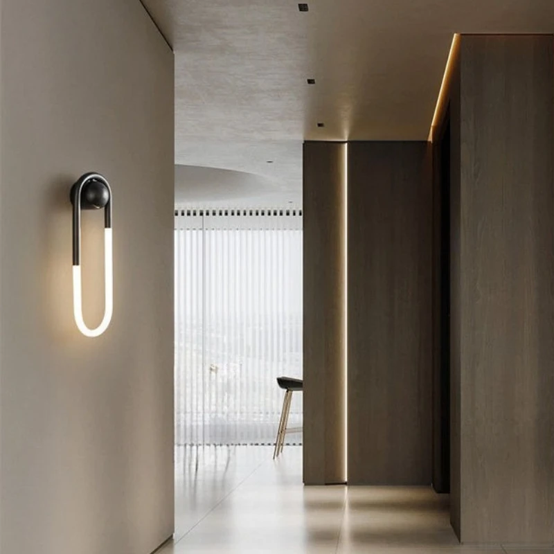 Hot Selling U-shaped Wall Lamps Bedroom Bedside Lamps Background Wall Study Living Room Decorative Lighting Fixtures Wall Light
