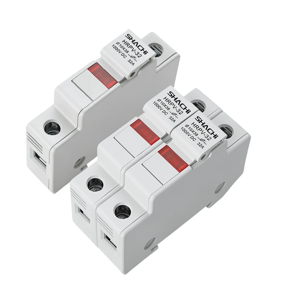 Solar DC Fuses 1000V PV Photovoltaic 6A 10A 15A 20A 25A 30A DC Fuse Holder Base for Solar System Short Circuit Protection gpV