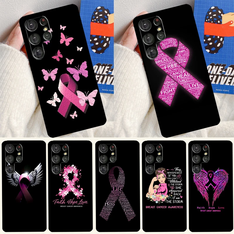 Breast Cancer Awareness Phone Case For Samsung Galaxy S23 S22 Ultra Note 20 Note 10 S8 S9 S10 Plus S20 FE S21 Ultra