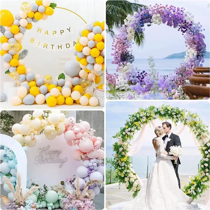 1.6-2.4m Wedding Arch Metal Circle Balloon Arch Stand Gold Balloon Holder Birthday Party Wedding Arches Backdrop Decor Props