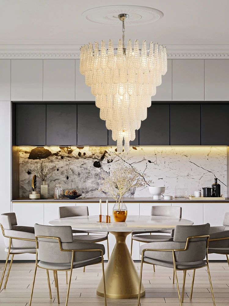 French Series E14 Led Home Deco Colorized Glass Leaf Hanging Lamps Pendant Light Suspension Luminaire Lampen For Living Room