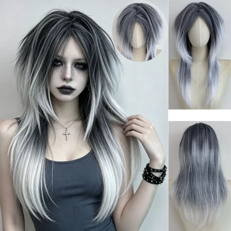 Women's Stable Wig Gothic Style Halloween Cosplay High-Temperature Fiber Full Headpiece