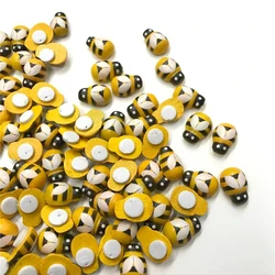 50/100Pcs Mini Wooden Bee Self-adhesive Sticker Children Painted DIY Crafts Fairy Garden Figurine Miniature Home Decor