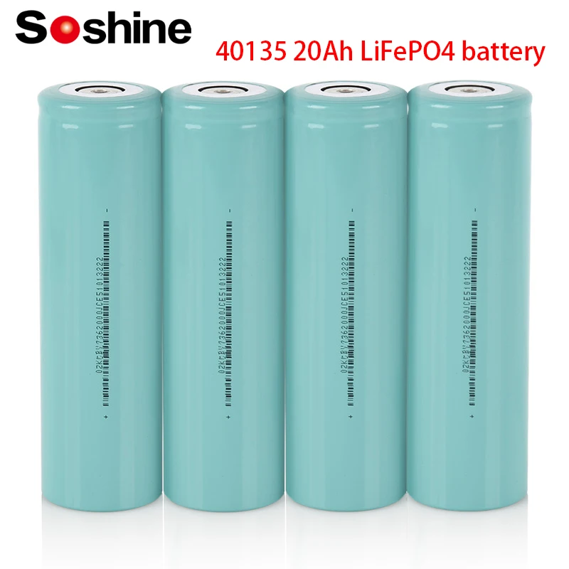 Soshine 40135 3.2V lifepo4 Rechargeable Battery EVE C40 20Ah lifepo4 cylindrical Cell Batteries for Ebike Battery