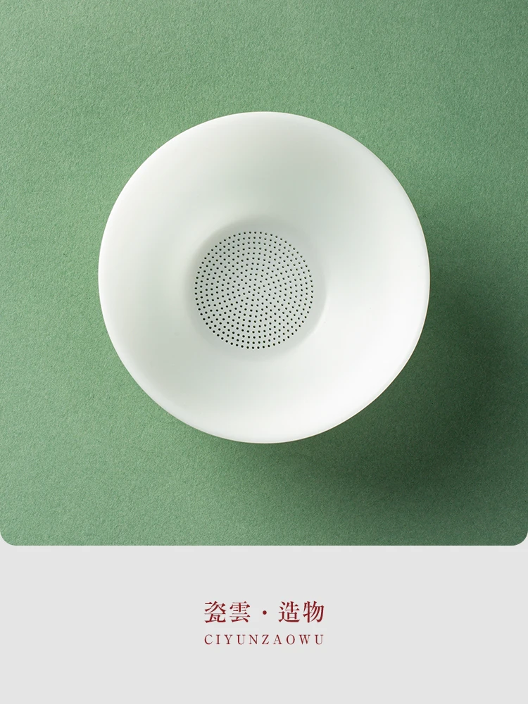 

High Quality Ice Jade Porcelain Beads round Filter Set Strainer Separator Utensils