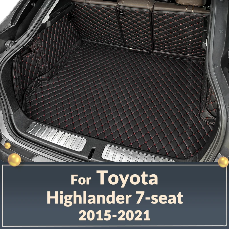 Full Coverage Trunk Mat For Toyota Highlander 7-Seat 2015-2021 20 19 18 17 16 Car Boot Cover Pad Interior Protector Accessories