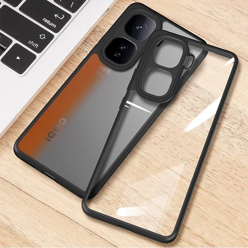 Противоударный чехол для VIVO IQOO NEO 10 Pro, прозрачная задняя крышка из ПК, мягкая рамка из ТПУ, защитный чехол для камеры, принципиально