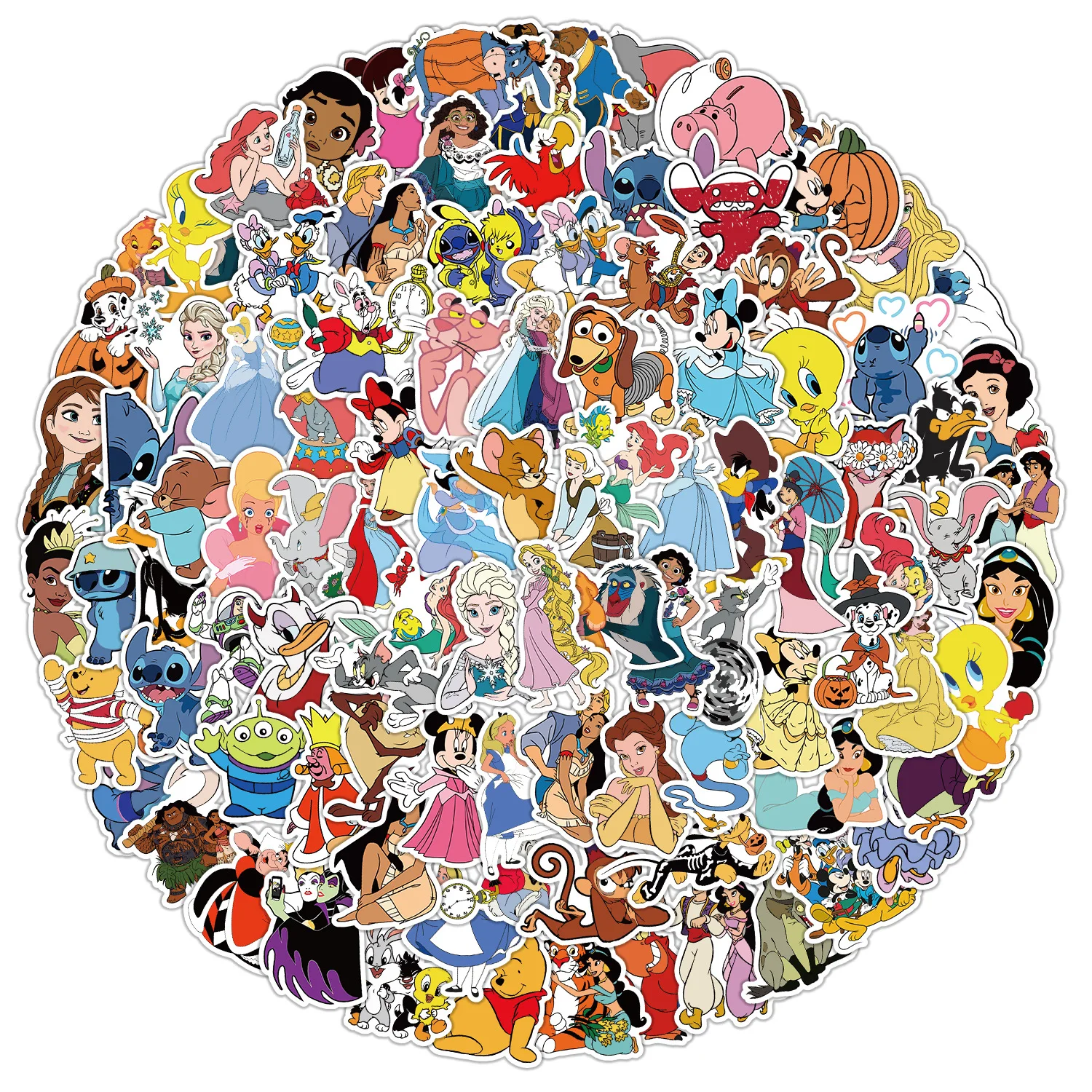 100 قطعة من ملصقات شخصيات ديزني الكرتونية لتزيين الهاتف المحمول وحقيبة الكمبيوتر المحمول والثلاجة والكتابة على الجدران الكرتونية #4
