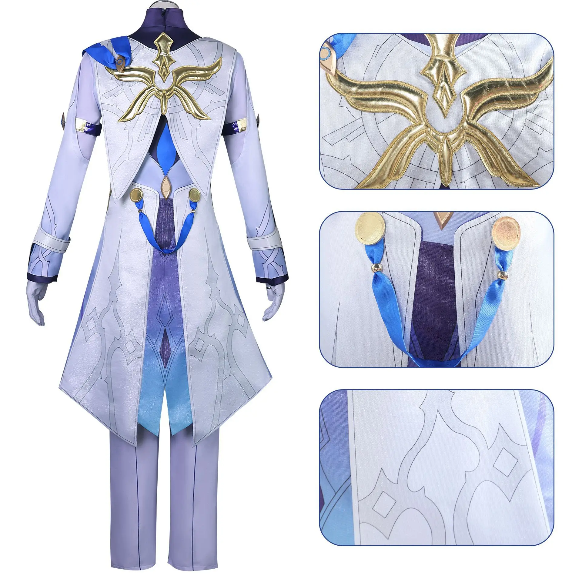 Sunday Cosplay Costume Game Honkai Star Rail Mr. Sunday Cosplay Costume Uniform Outfits Wig Shoes Prop Anime Role Play Suits