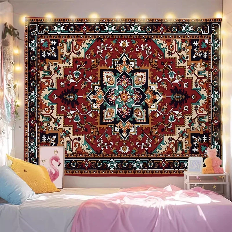Persian Mandala Tapestry Boho Vintage Ethnic Wall Hanging for Bedroom Living Room Dorm Hippie Home Decor