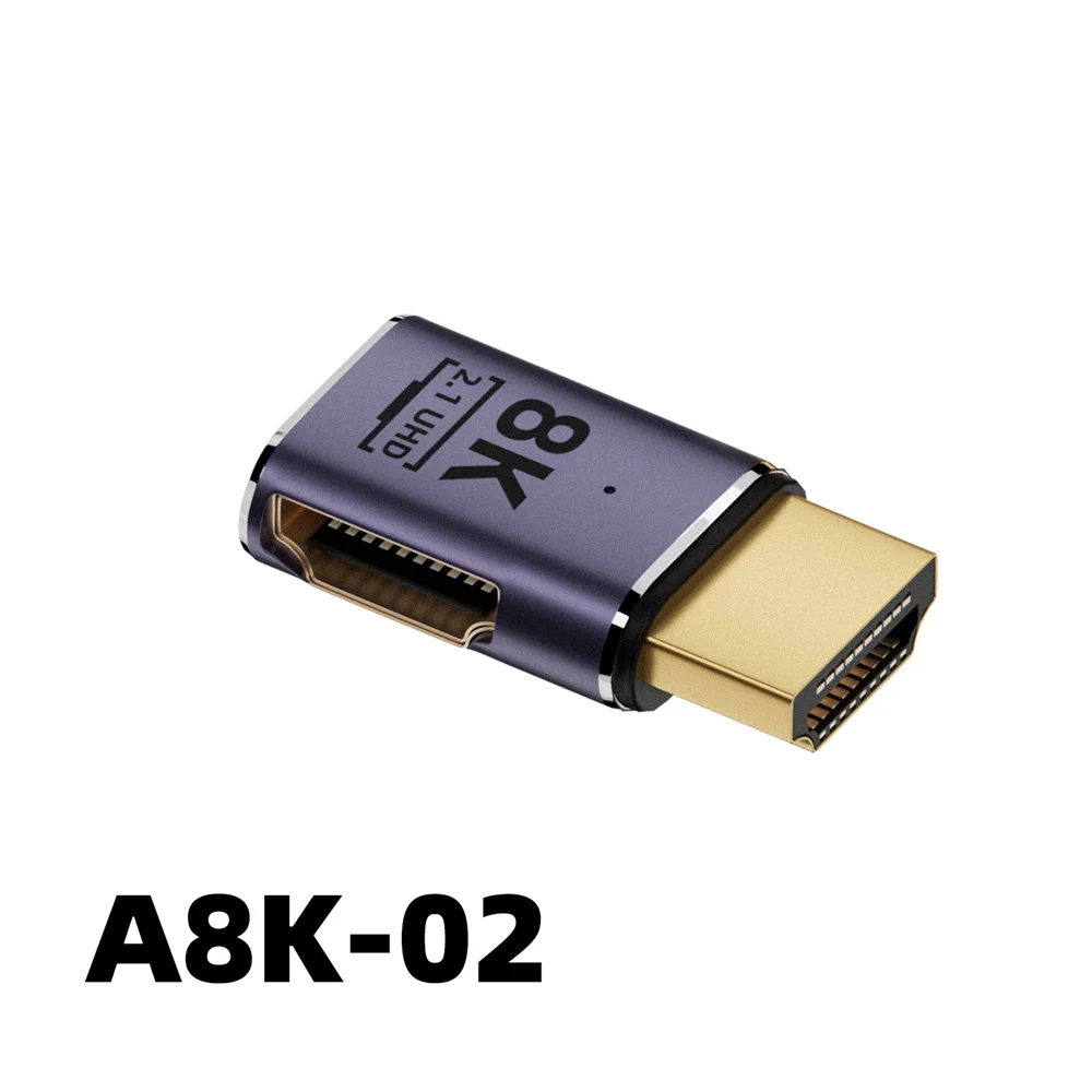 1/2PCS 2.1 Adapter do kabla kabel męski na żeński konwerter dla HDTV PS5 Laptop 4K przedłużacz żeński do żeńskiego