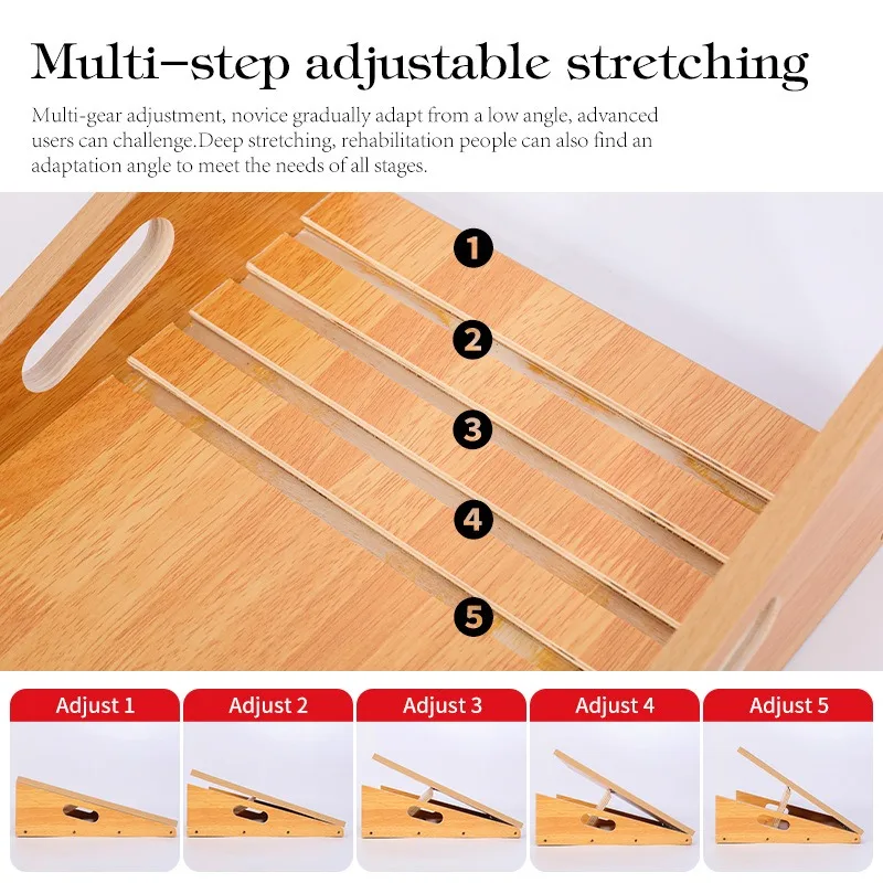 `Wooden Adjustable Balance Board Leg Stretch Rehabilitation Yoga Trainer Portable Standing Core Workout Home Gym Fitness Gear`