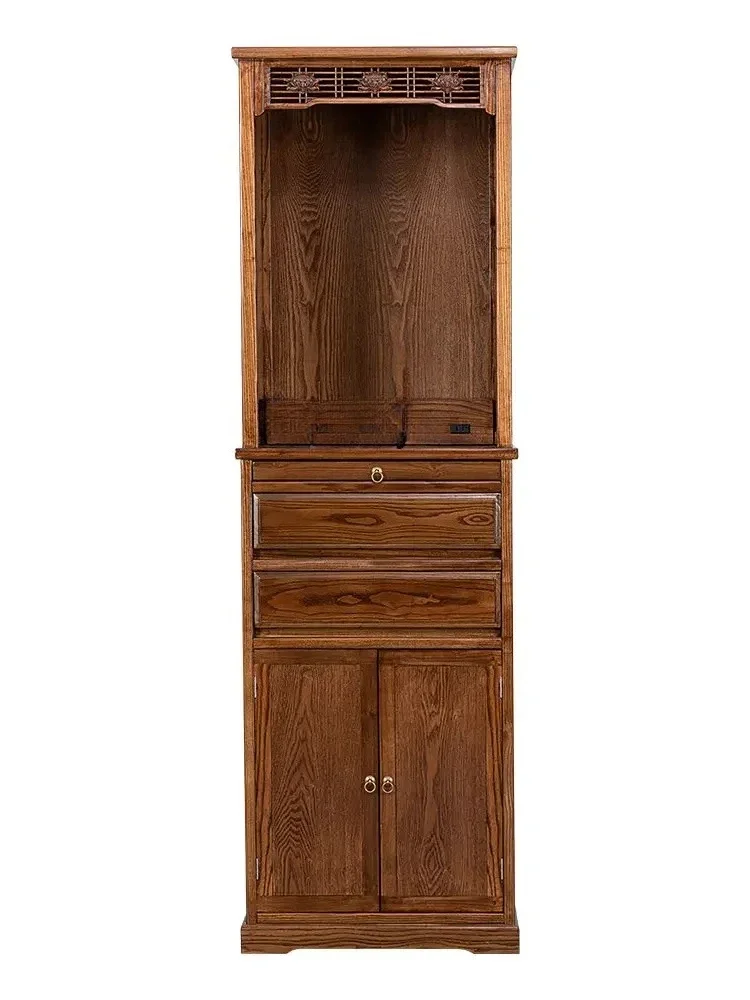 A16 Solid Wood Shrine Home Buddha Cabinet Clothes Closet New Chinese Style Buddha Shrine Altar Living Room Shrine