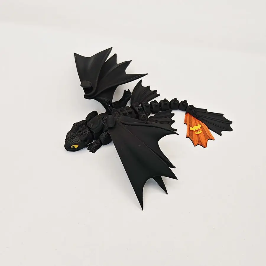 

Hot Sale How To Train Your Dragon Toothless Extendable Wings Night Fury 3D Printed Figure Viral Toy Desktop Decor Gift