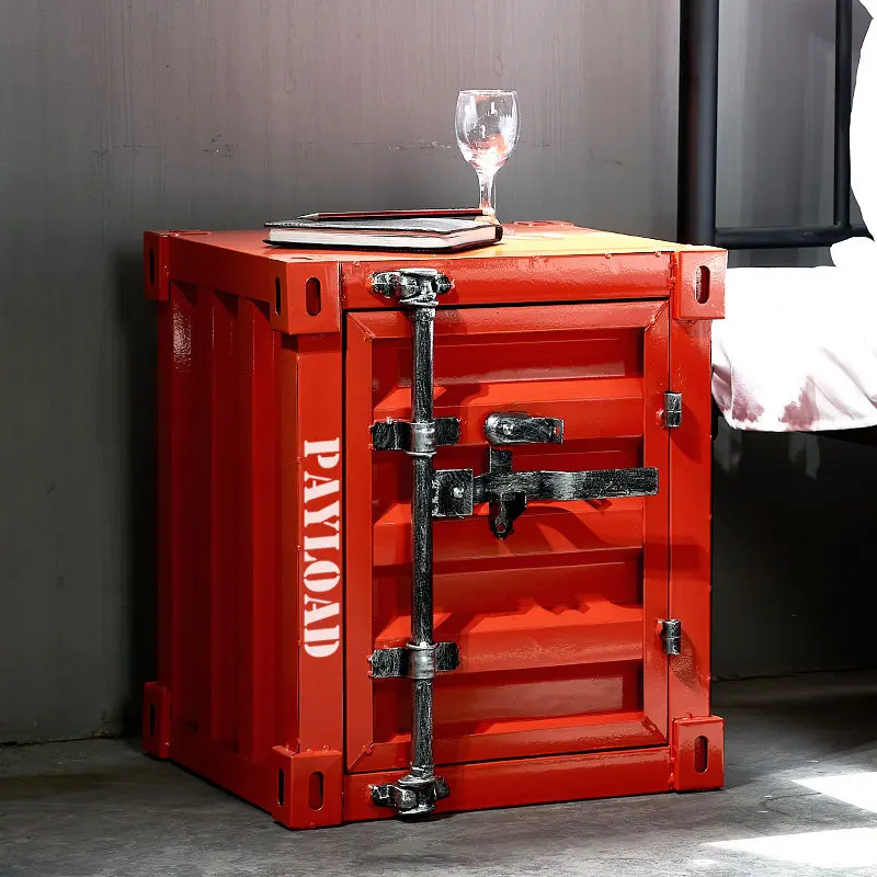 

Промышленный шкаф для хранения в гостиной, винтажный металлический шкафчик с состаренной текстурой, органайзер для спальни в стиле ретро для приставного столика в стиле лофт