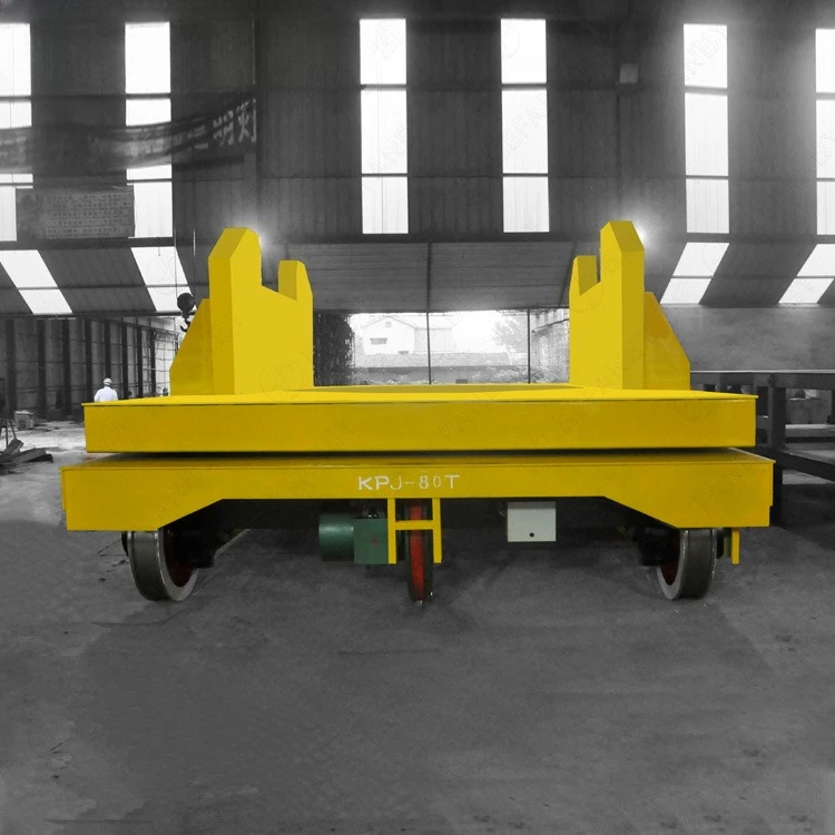 Four-wheel track truck bracket type double drive steel slag molten iron ground rail car