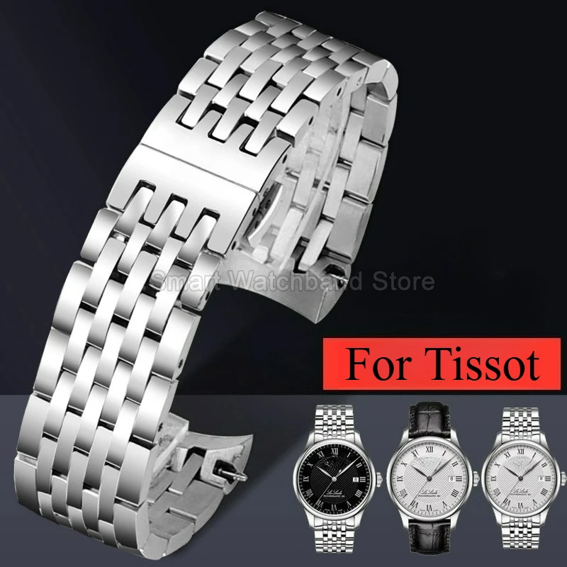 For Tissot Le Locle Solid Steel Watch Accessories T41 T006407A T006408A T006407B Butterfly Buckle Wear-Resistant CorrosionProof