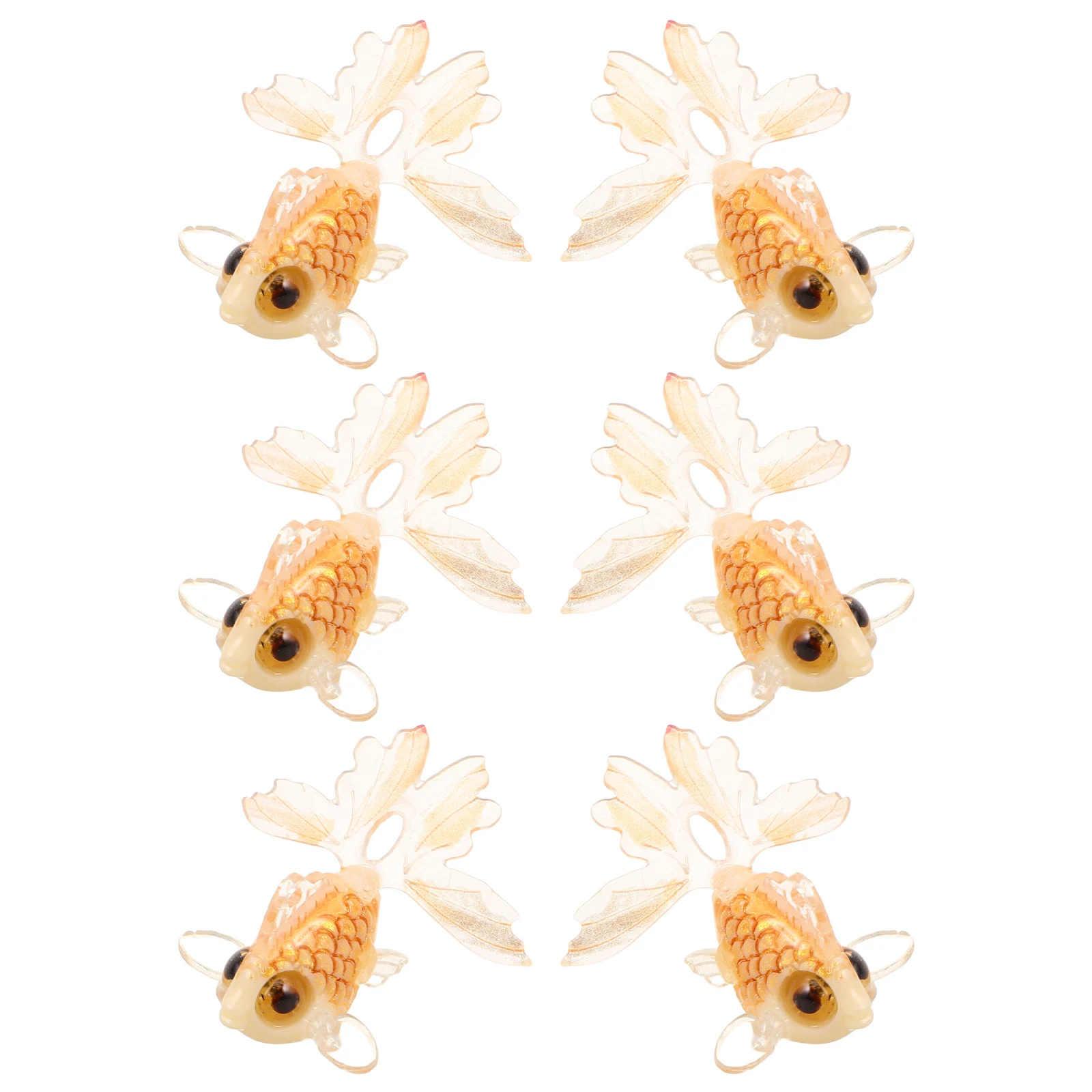 

6 Pcs Jewelry Colored Goldfish Pendants Multi-use DIY Charms Necklace Small Materials Simulation Golden