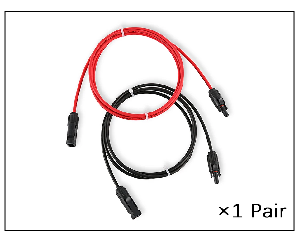 XIONGISOLAR Solar PV Cable Wire Black+Red 2.5/4/6mm2 with Male and Female Extension Cord US Plug 10/12/14 AWG Solar PV Wires