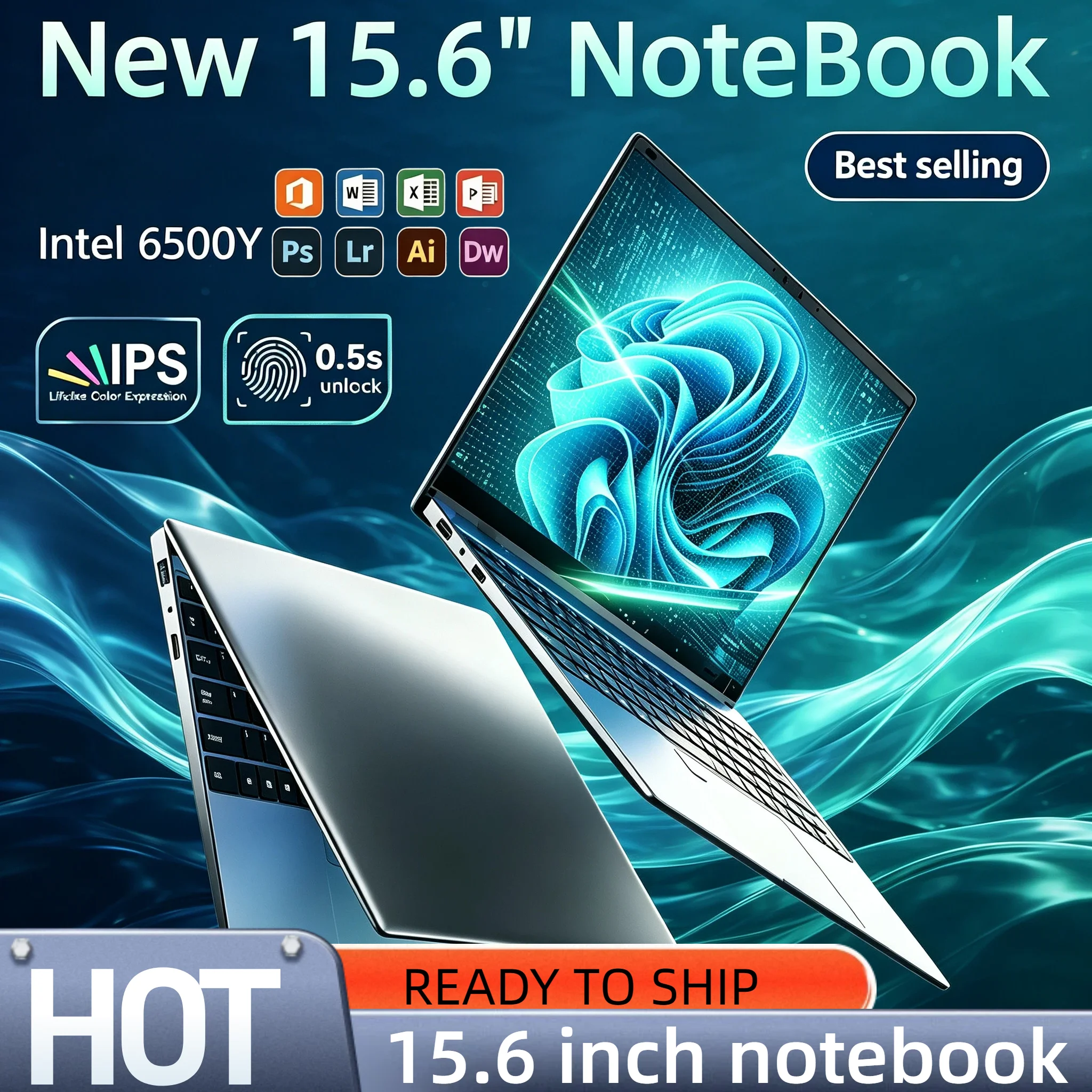 Pentium Gold 6500Y Intel 15.6 Inch Laptop 2C4T 32GB RAM 2TB SSD 5000mAh Backlit Fingerprint Gamer Office Max Speed