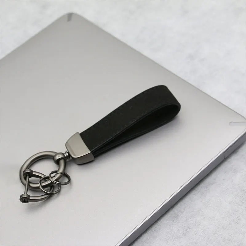 Retro Handgefertigter Leder-Autoschlüsselanhänger für Männer und Frauen Einfacher Rindsleder-Schlüsselring Modisches Unisex-Geschäftsaccessoire Langlebiger Schlüsselhalter – Detail 13