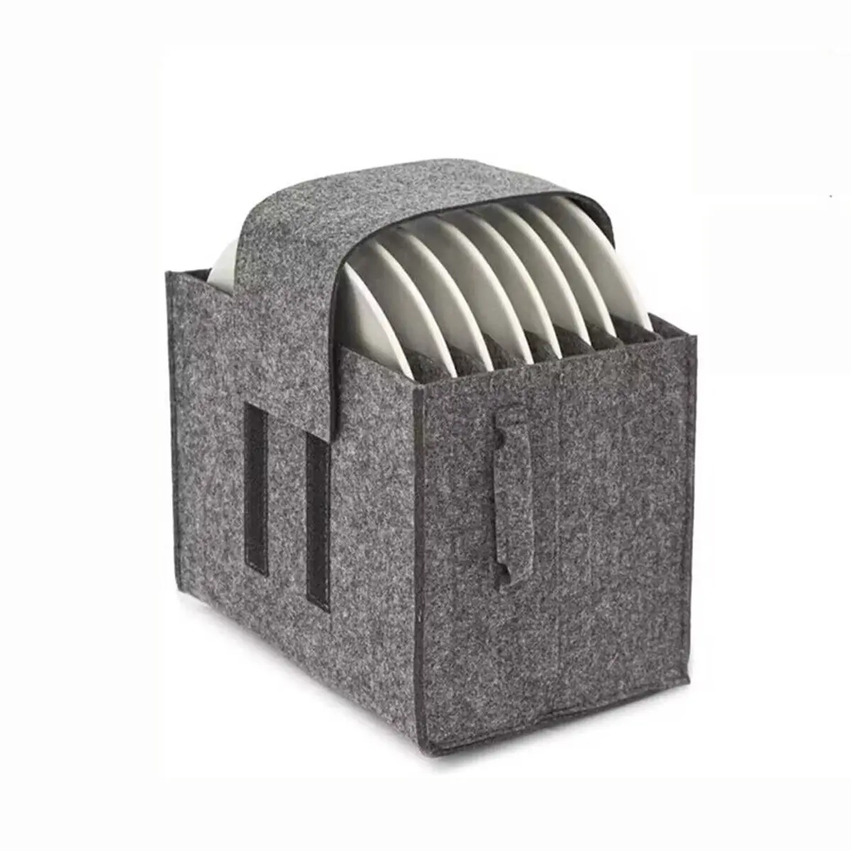 Caravan Felt Plate Dish Cup Storage Bag Holder Thicken Camping Tableware Containers Motorhome Kitchen Cupboard Organization