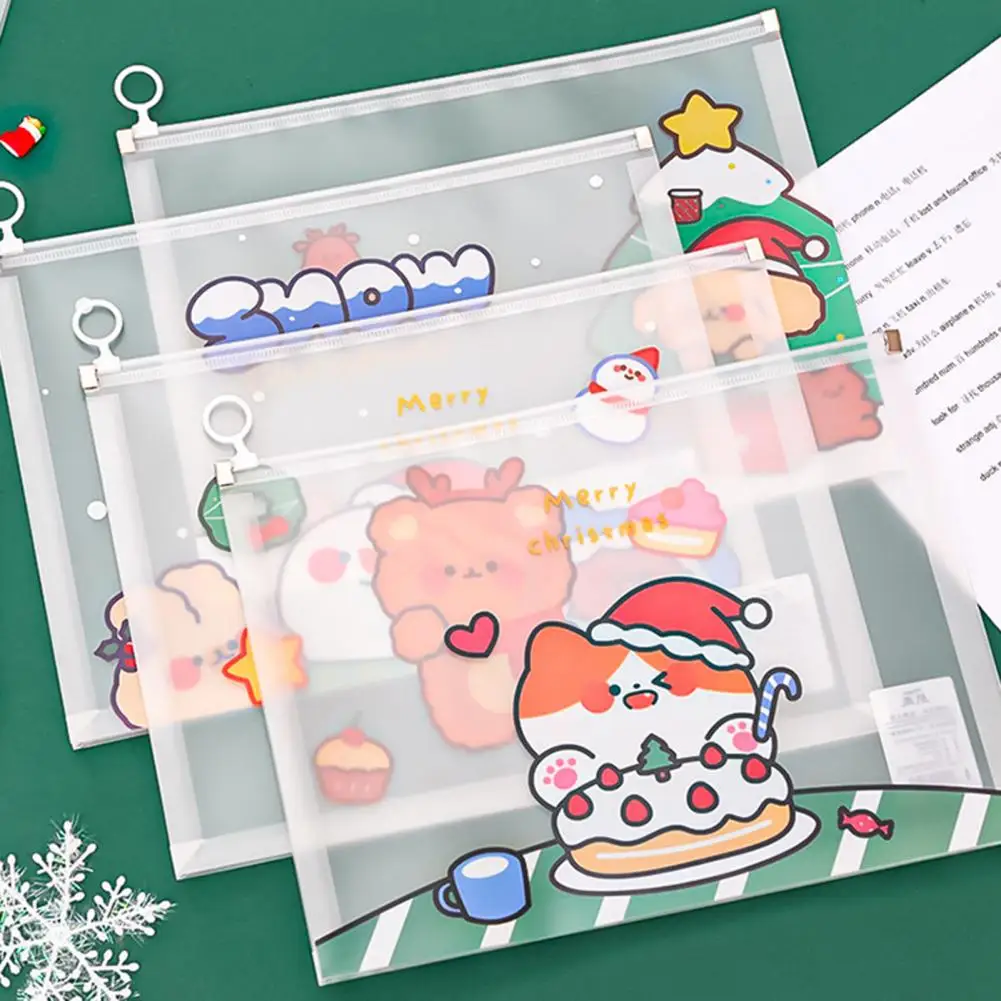 وثيقة تخزين حامل مفيد لطيف عيد ميلاد سعيد القرطاسية A4 ملف مجلد اللوازم المكتبية ملف تخزين حامل