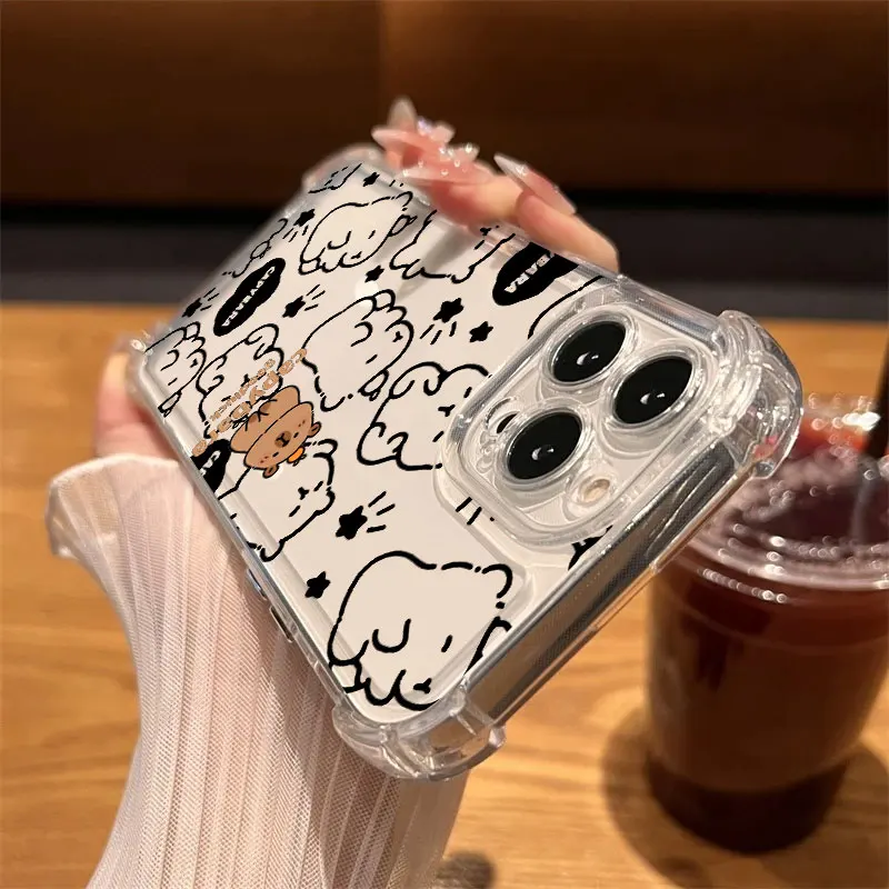 Cute Little Capybara Phone Case Clear For iPhone 17 16 14 15 11 12 13 Pro Max 16E 17PM 15 16 Plus 17 Air Soft Shockproof Cover