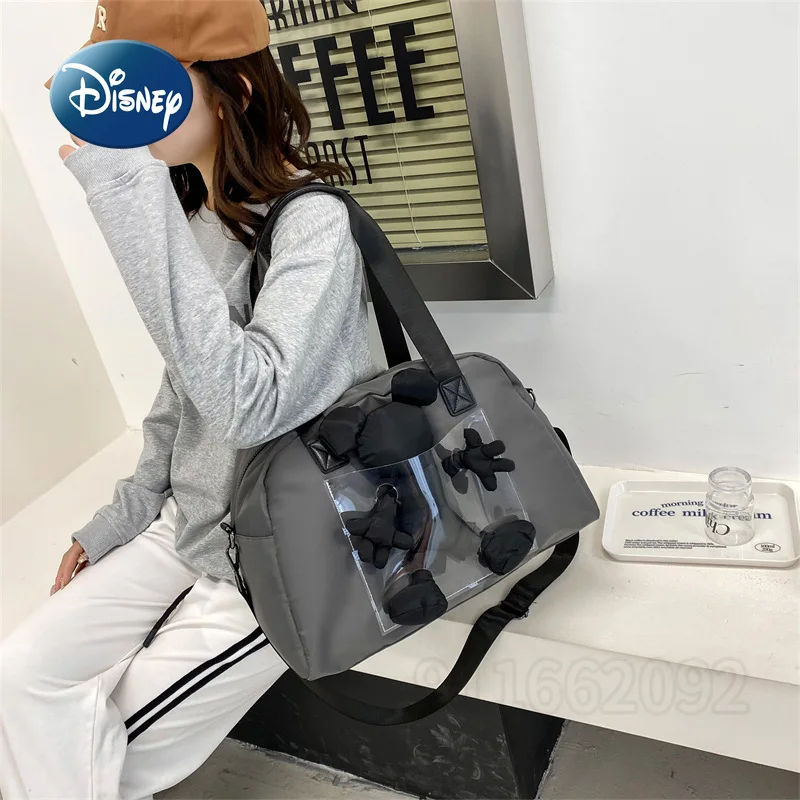 Disney Portable Cartoon Doll Travel Bag, Grande Capacidade, Leve, Esportes, Fitness, Ioga, Mickey, Novo, Tendência de Moda