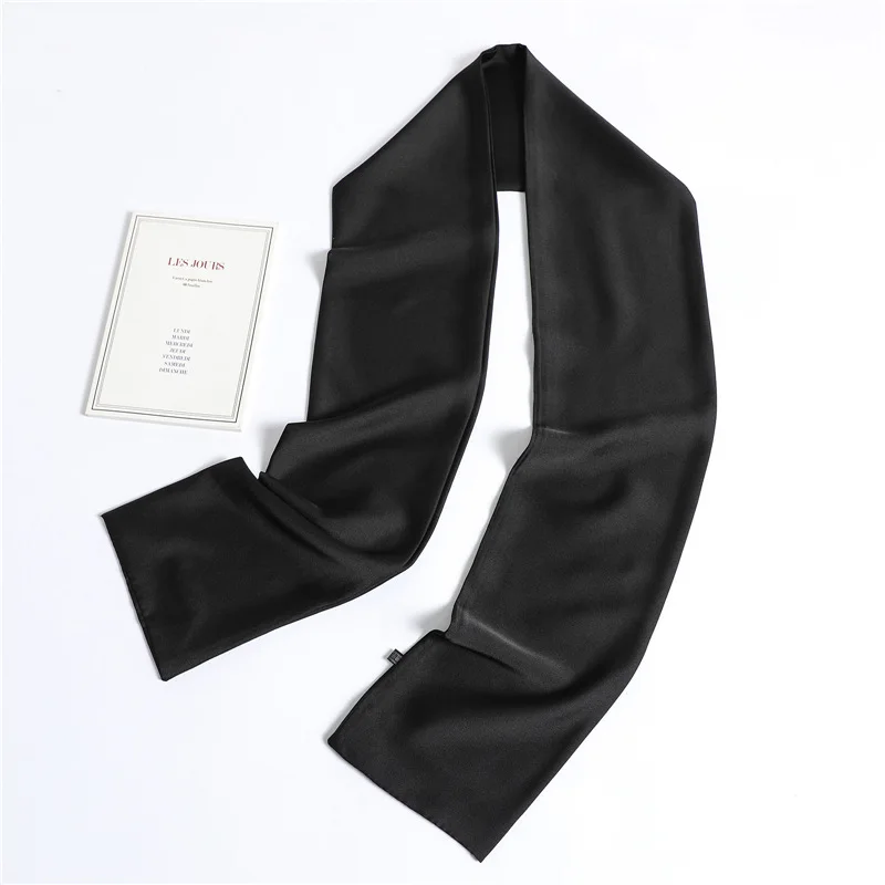 Roter, einfarbiger, langer Seidenschal für Damen, Haarschals, Seidensatin-Halstuch für Frauen, 14*145CM, Stirnbänder, schlichtes Taschenband, Damen-Accessoire – Detail 20