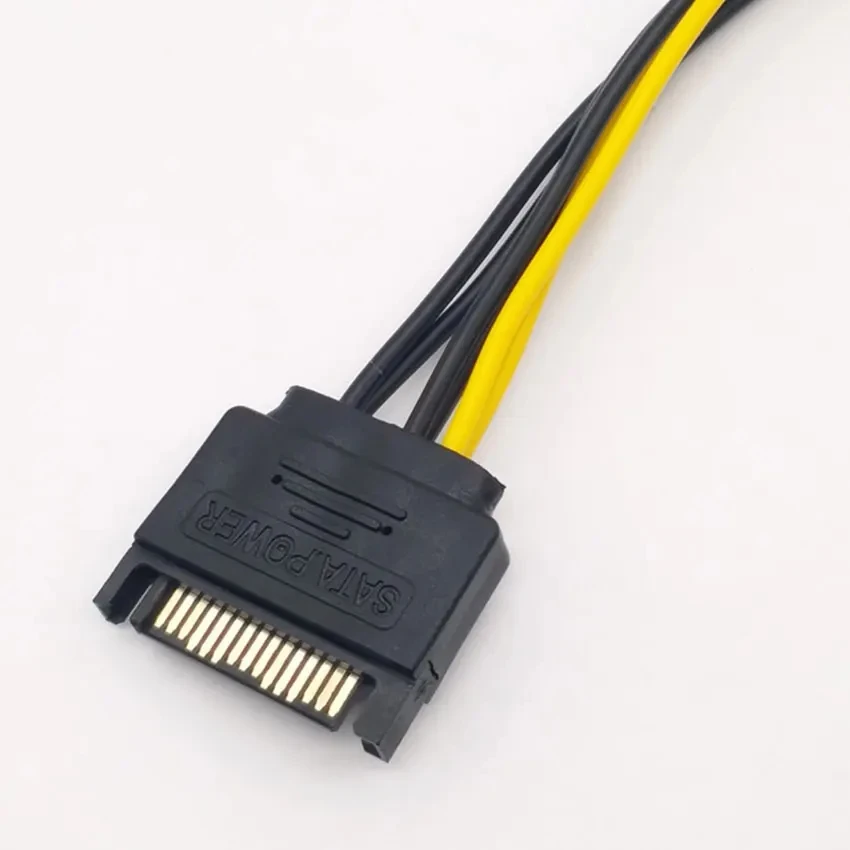 1PCS SATA 15PIN to 8Pin 6+2 Cable Splitter Graphics Card Power Line Video Card Converter Wire Adapter GPU 6PIN+2PIN Extend Cord