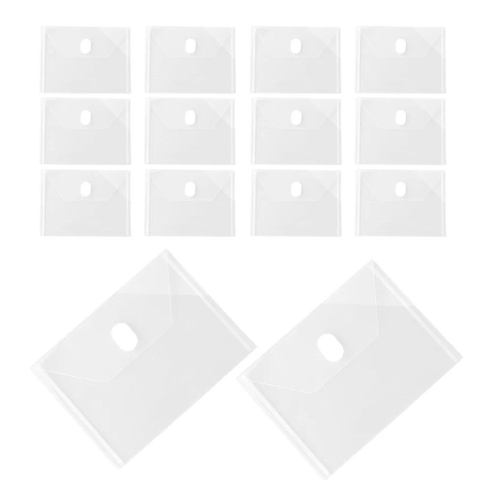 

24pcs Tape File Folder Waterproof Transparent Pp Document Bag For Receipts Stickers Photos Cash Pouch Plastic Envelope