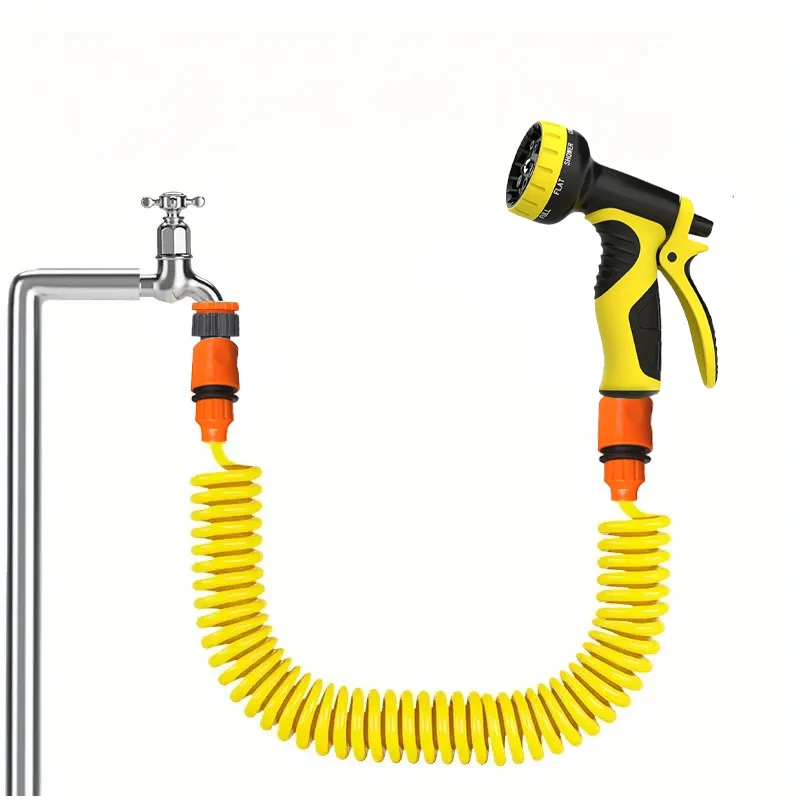 Garden Irrigation Water Pipe Sprinkler Head With Function Nozzle Hose, Car Cleaning Spring Pipe, Plastic Hose Cleaning Tool view 5