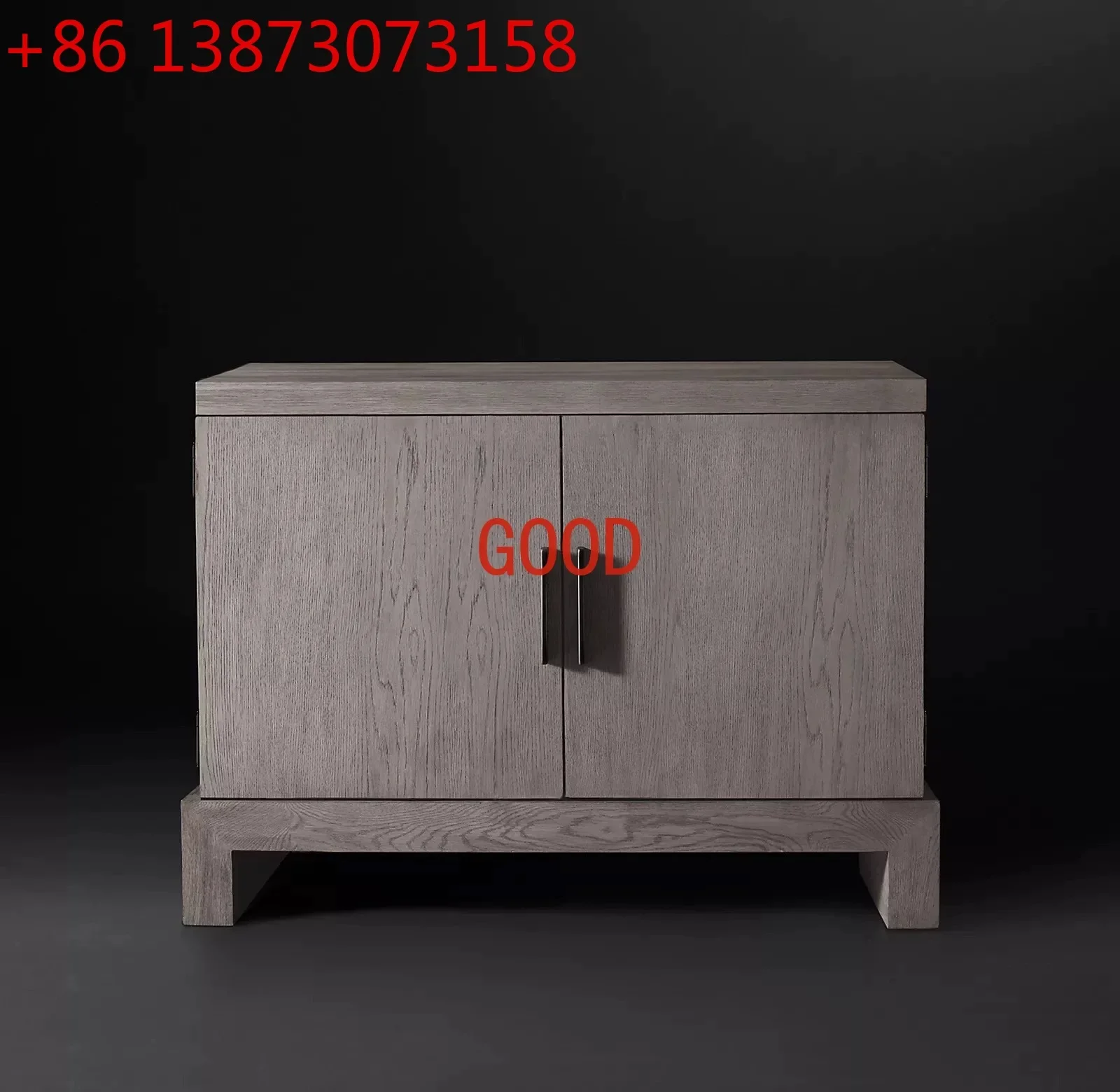 Entry Entrance Cabinet Solid Wood Side Cabinet White Oak Curio Cabinet