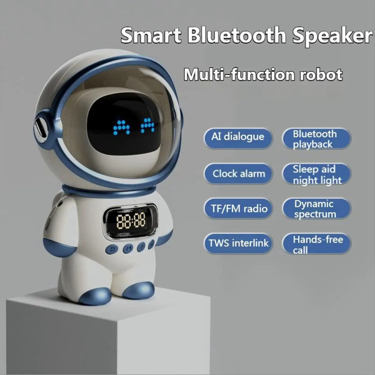 abpo-スマート-ai-ロボット-ワイヤレス-bluetooth-スピーカー-サウンドボックス-オーディオ目覚まし時計-fm-ラジオ-男の子-女の子-学生へのギフトに