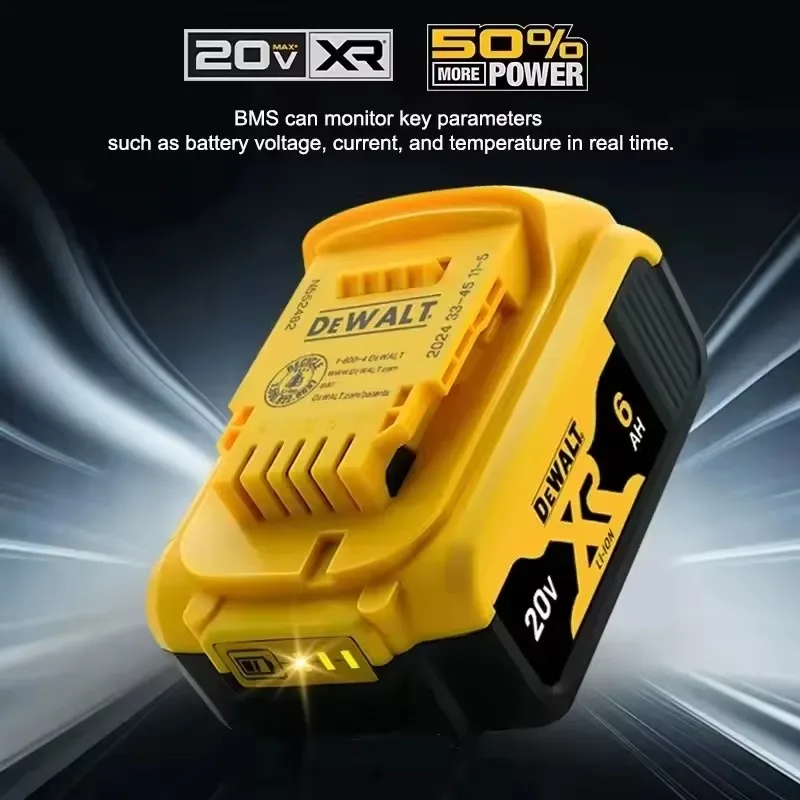 بطارية DEWALT 20 فولت أصلية 100%، أداة طاقة ديوالت DCB606، DCB205، DCB206، DCBGene، DCB200 MAX، 20 فولت، 6AH، 5AH، بطاريات ديوالت