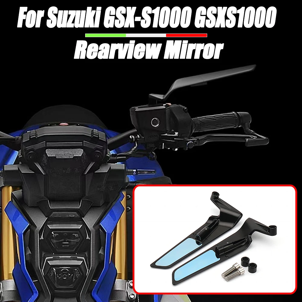 

For Suzuki GSX-S1000 GSXS1000 Accessories Stealth Mirrors Sports Winglets Kit Adjustable Mirrors Wing Mirrors