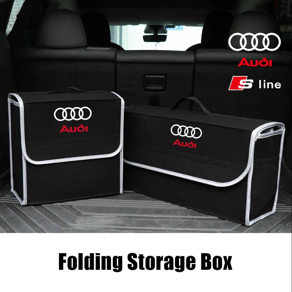 Car Storage Bag Folding Travel Tidying Box Trunk Tools Case For Audi Sline A3 8P A4 B8 A6 C7 B6 B9 8V B7 A5 Q5 S7 C8 C6 A1 S6 RS